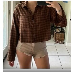 Plaid cropped flannel from Hollister. Never warn, brand new with tags